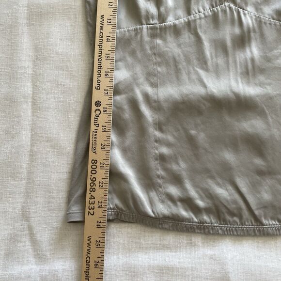 Ann Taylor Y2K Babydoll Tank Womens Large Petite Gray Silk Lace Trim Cami - Picture 5 of 6